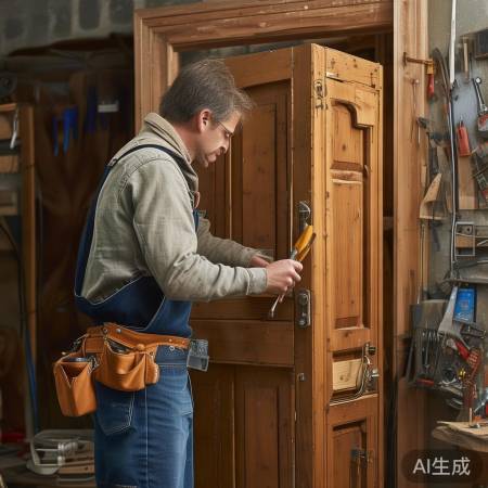 检查门部件，调整或更换