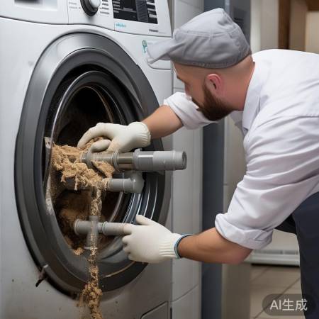 洗衣机进水管堵塞，需及时清理。