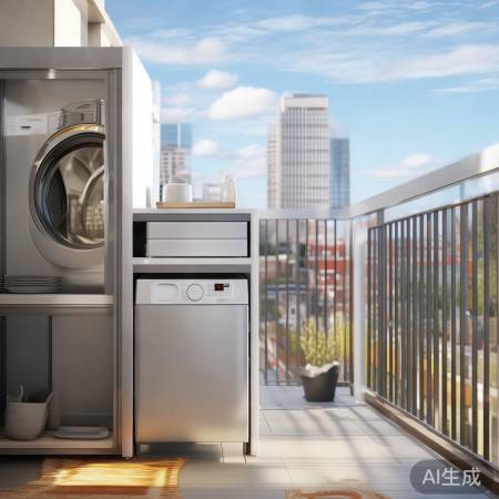 阳台橱柜洗衣机一站式解决方案，酷家乐打造家居新时尚