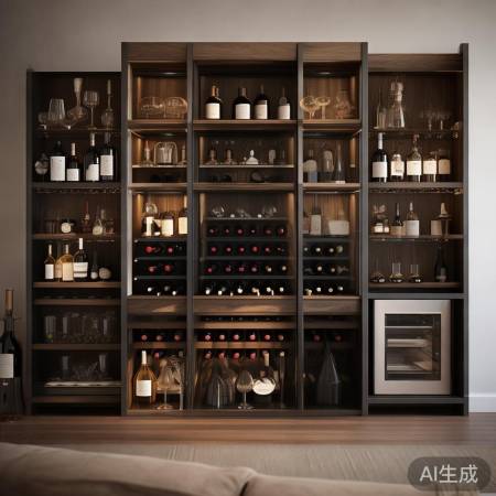 客厅酒柜红酒配饰效果图：打造时尚家居新风尚