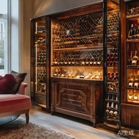 客厅酒柜红酒配饰效果图：打造时尚家居新风尚